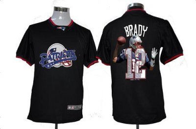 Jerseys Factory Cheap Nike Patriots #12 Tom Brady Black Men's NF