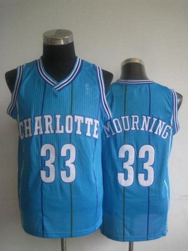 Jerseys Factory Cheap Pelicans #33 Alonzo Mourning Light Blue Ch