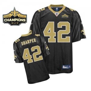 Jerseys Factory Cheap Saints #42 Darren Sharper Black Super Bowl