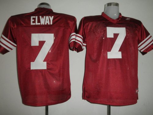 Jerseys Factory Cheap Cardinal #7 John Elway Red Embroidered NCA