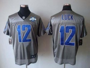 Jerseys Factory Cheap Nike Colts #12 Andrew Luck Grey Shadow Wit