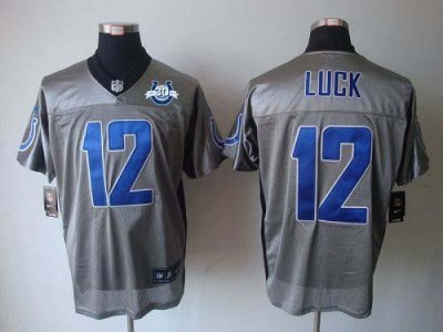 Jerseys Factory Cheap Nike Colts #12 Andrew Luck Grey Shadow Wit