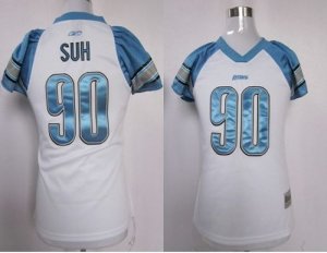 Jerseys Factory Cheap Lions #90 Ndamukong Suh White Women's Fiel