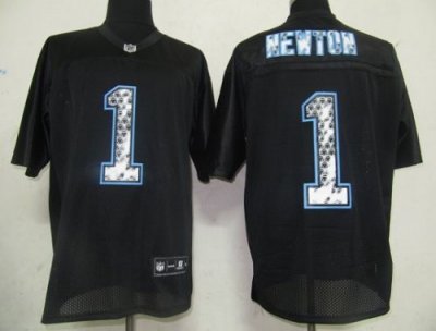 Jerseys Factory Cheap Sideline Black United Panthers #1 Cam Newt
