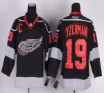 Jerseys Factory Cheap Red Wings #19 Steve Yzerman Black Ice Embr