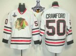 Jerseys Factory Cheap Blackhawks #50 Corey Crawford White Embroi