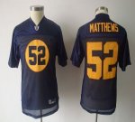 Jerseys Factory Cheap Packers #52 Clay Matthews Blue Embroidered