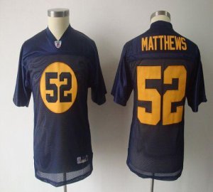 Jerseys Factory Cheap Packers #52 Clay Matthews Blue Embroidered