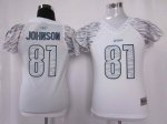 Jerseys Factory Cheap Lions #81 Calvin Johnson White Women's Zeb