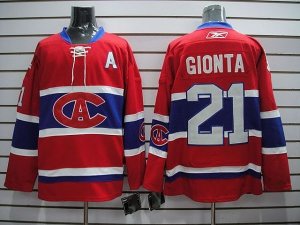Jerseys Factory Cheap Canadiens #21 Brian Gionta Embroidered Red