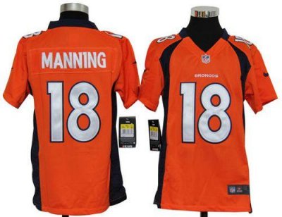 Jerseys Factory Cheap Nike Broncos #18 Peyton Manning Orange Tea