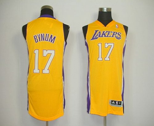 Jerseys Factory Cheap Revolution 30 Lakers #17 Andrew Bynum Yell
