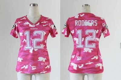 Jerseys Factory Cheap Nike Packers #12 Aaron Rodgers Pink Women'