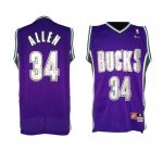 Jerseys Factory Cheap Bucks #34 Ray Allen Purple Soul Swingman S