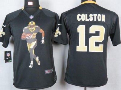 Jerseys Factory Cheap Nike Saints #12 Marques Colston Black Team