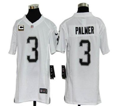 Jerseys Factory Cheap Nike Raiders #3 Carson Palmer White With C
