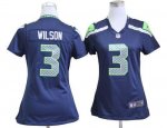 Jerseys Factory Cheap Nike Seahawks #3 Russell Wilson Steel Blue