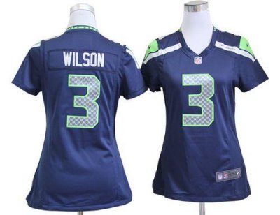 Jerseys Factory Cheap Nike Seahawks #3 Russell Wilson Steel Blue