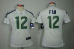 Jerseys Factory Cheap Nike Seahawks #12 Fan White Women's Embroi