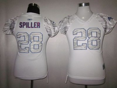 Jerseys Factory Cheap Bills #28 C.J. Spiller White Women's Zebra