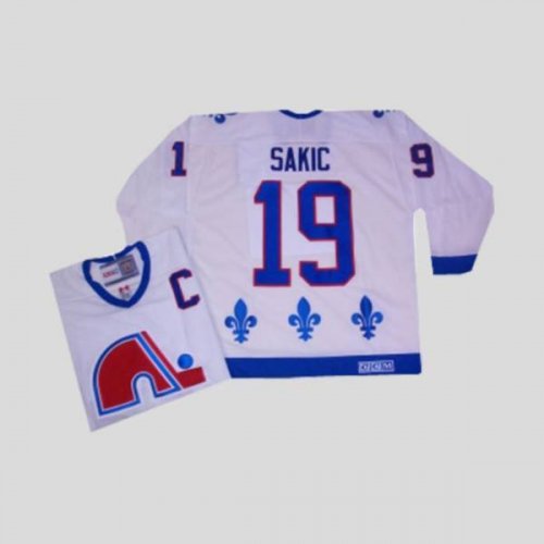 Jerseys Factory Cheap Nordiques #19 Joe Sakic Embroidered CCM Th