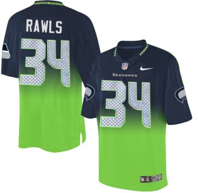 Jerseys Factory Cheap Nike Seahawks #34 Thomas Rawls Steel Blue/