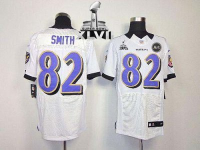 Jerseys Factory Cheap Nike Ravens #82 Torrey Smith White Super B