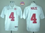 Jerseys Factory Cheap Crimson Tide #4 Marquis Maze White 2013 BC
