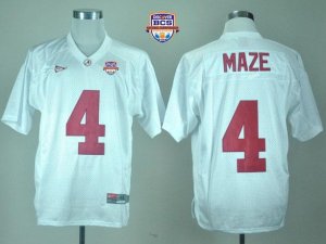Jerseys Factory Cheap Crimson Tide #4 Marquis Maze White 2013 BC