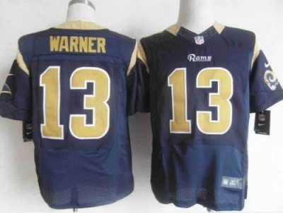 Jerseys Factory Cheap Nike Rams #13 Kurt Warner Navy Blue Team C