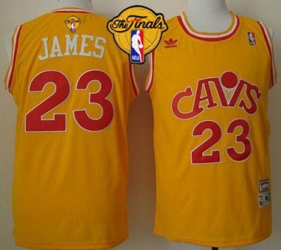 Jerseys Factory Cheap Cavaliers #23 LeBron James Yellow CAVS Thr