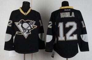 Jerseys Factory Cheap Penguins #12 Jarome Iginla Black Ice Embro