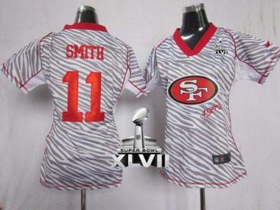 Jerseys Factory Cheap Nike 49ers #11 Alex Smith Zebra Super Bowl