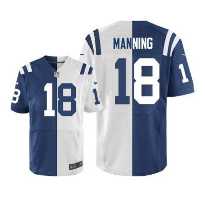 Jerseys Factory Cheap Nike Colts #18 Peyton Manning Royal Blue/W