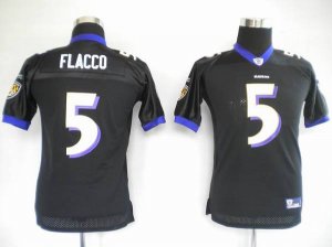 Jerseys Factory Cheap Ravens #5 Joe Flacco Black Embroidered You