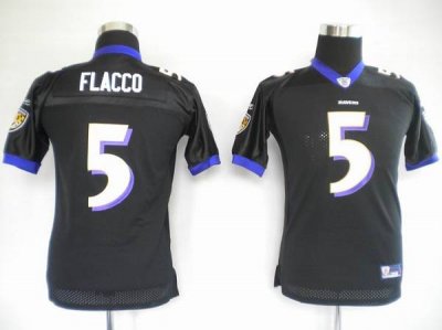 Jerseys Factory Cheap Ravens #5 Joe Flacco Black Embroidered You