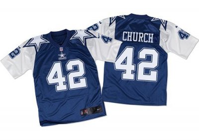 Jerseys Factory Cheap Nike Cowboys #42 Barry Church Navy Blue/Wh