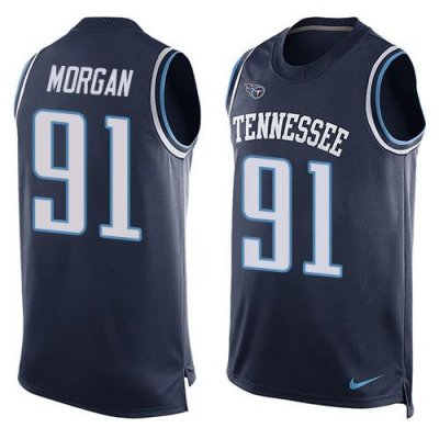 Jerseys Factory Cheap Nike Titans #91 Derrick Morgan Navy Blue A
