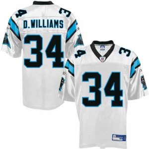 Jerseys Factory Cheap Panthers #34 DeAngelo Williams White Stitc