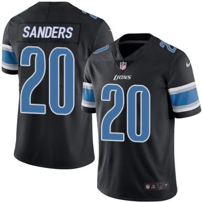 Jerseys Factory Cheap Nike Lions #20 Barry Sanders Black Men's S