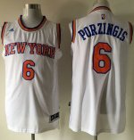 Jerseys Factory Cheap Knicks #6 Kristaps Porzingis White Stitche