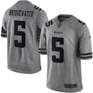 Jerseys Factory Cheap Nike Vikings #5 Teddy Bridgewater Gray Men