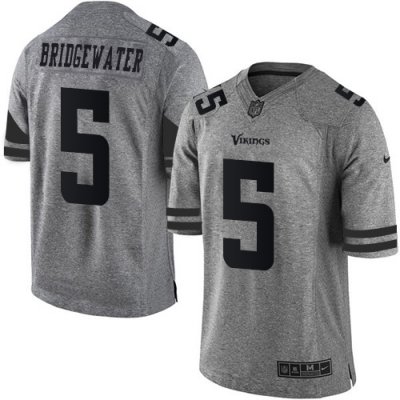 Jerseys Factory Cheap Nike Vikings #5 Teddy Bridgewater Gray Men