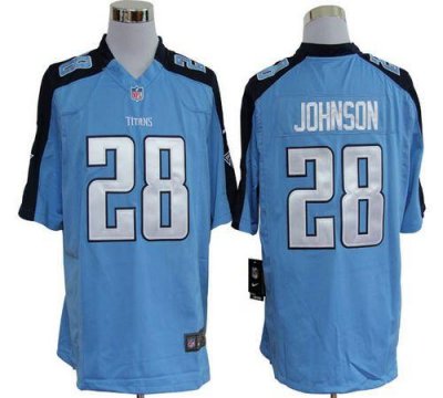 Jerseys Factory Cheap Nike Titans #28 Chris Johnson Light Blue T