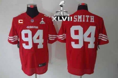 Jerseys Factory Cheap Nike 49ers #94 Justin Smith Red Team Color