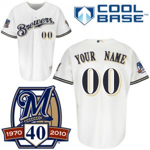 Jerseys Factory Cheap Brewers Personalized Authentic White Cool