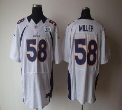 Jerseys Factory Cheap Nike Broncos #58 Von Miller White With Hal
