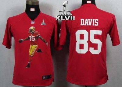 Jerseys Factory Cheap Nike 49ers #85 Vernon Davis Red Team Color