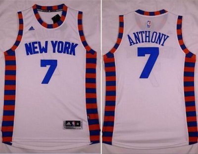 Jerseys Factory Cheap Knicks #7 Carmelo Anthony White Hardwood C
