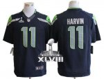 Jerseys Factory Cheap Nike Seahawks #11 Percy Harvin Steel Blue